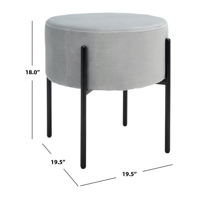 Grey Lisbon Round Ottoman