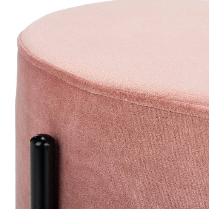 Dusty Rose Lisbon Round Ottoman