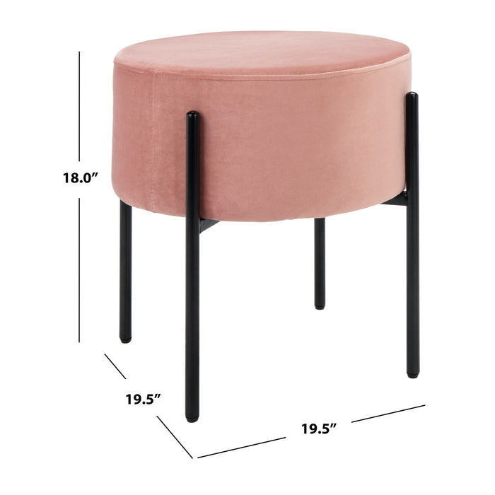 Dusty Rose Lisbon Round Ottoman