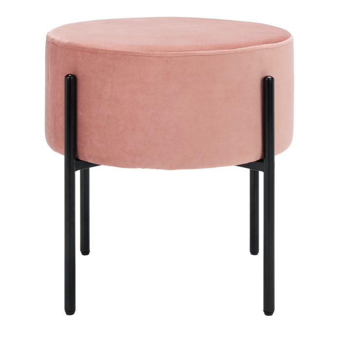 Dusty Rose Lisbon Round Ottoman