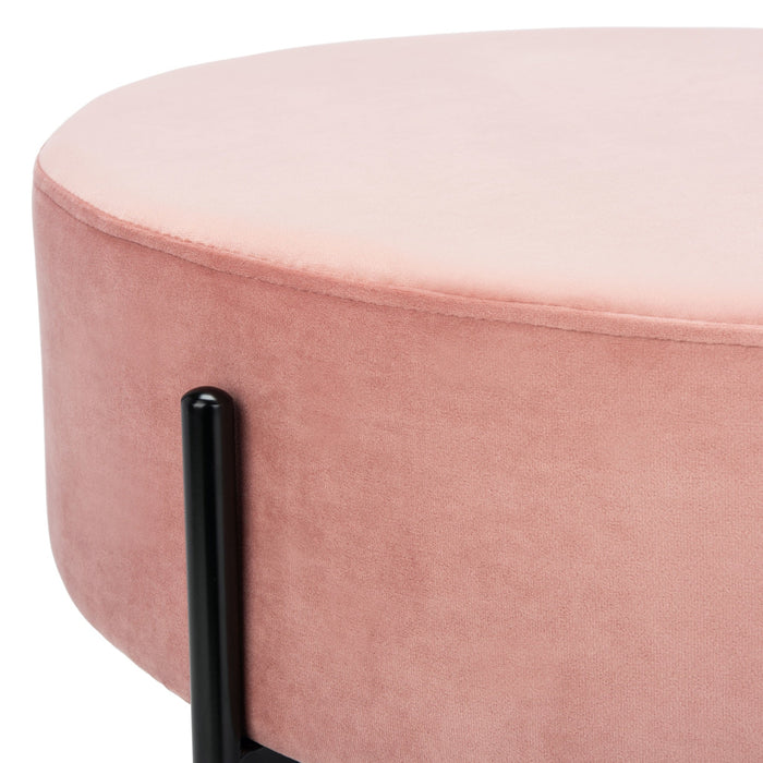Dusty Rose Lisbon Round Cocktail Ottoman