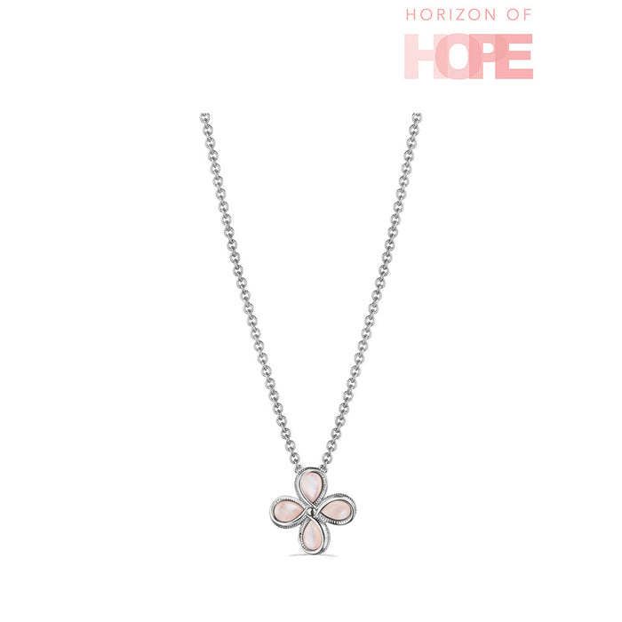 Jardin Flower Pendant Necklace with Pink Mother of Pearl