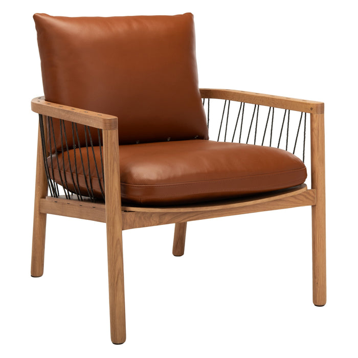 Caramel Mid-Century Leather Chair