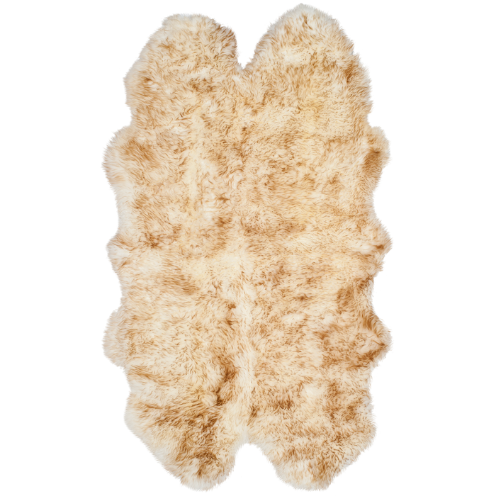 Off White & Coco Brown Sheep Skin Rug