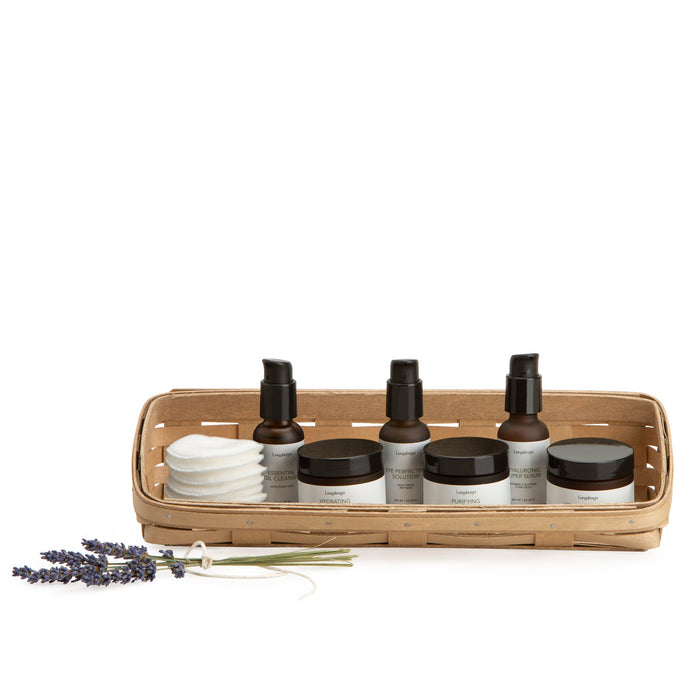 Light Brown Large Skin Care Basket Set with Free Protector