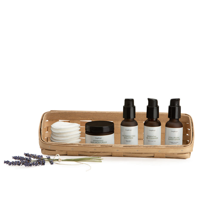 Light Brown Large Skin Care Basket Set with Free Protector & Essential Skin Day Kit