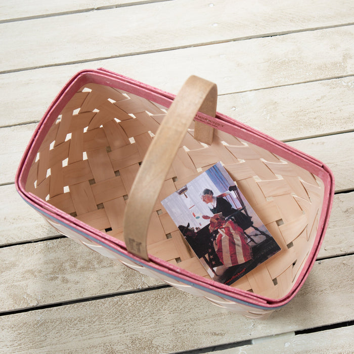 Norman Rockwell Series 2 – Whitewashed Rectangle Basket Set with Free Protector