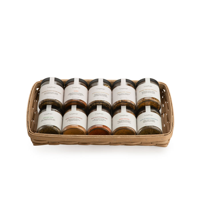 Light Brown Spice Basket Set with Free Protector & Longaberger Spice Kit