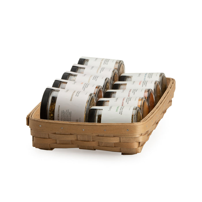 Light Brown Spice Basket Set with Free Protector & Longaberger Spice Kit
