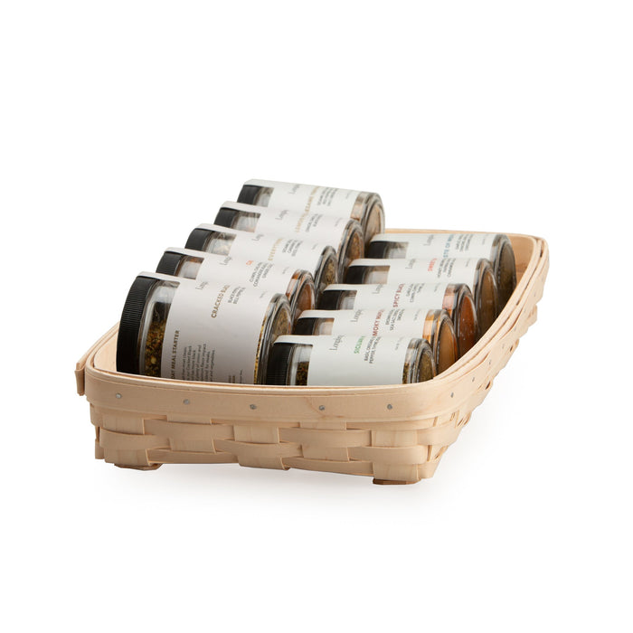 Whitewashed Spice Basket Set with Free Protector & Longaberger Spice Kit