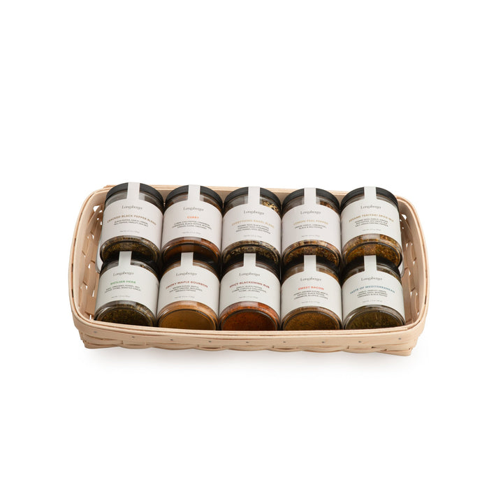 Whitewashed Spice Basket Set with Free Protector & Longaberger Spice Kit