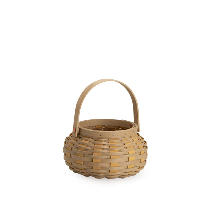 Small Khaki Sage & Light Yellow Round Harvest Basket Set with Free Protector