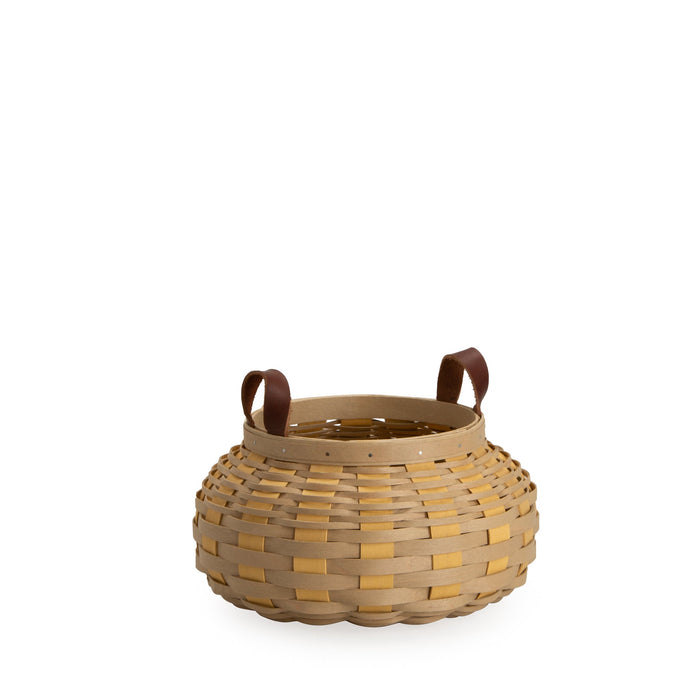 Large Khaki Sage & Light Yellow Round Harvest Basket Set with Free Protector