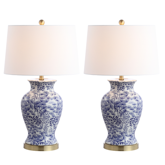 Blue & White Alona Table Lamp Set