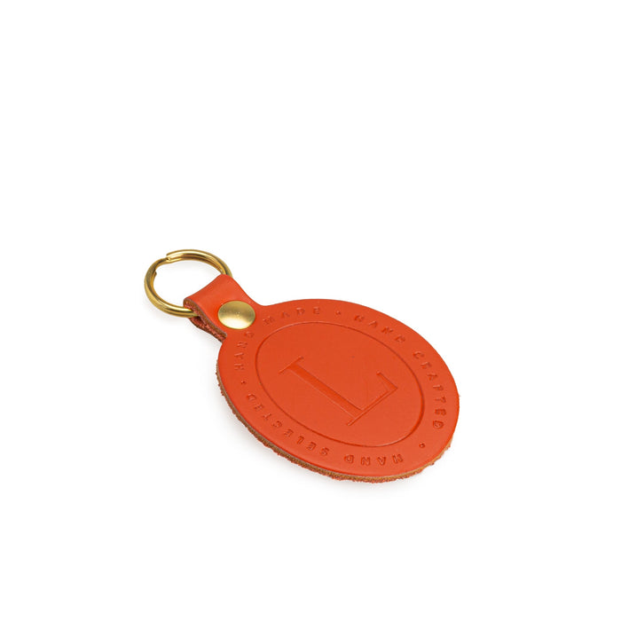 Orange Leather Key Fob