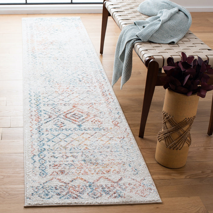 Ivory & Turquoise Tulum Moroccan Runner