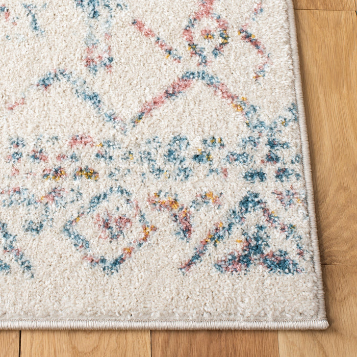 Ivory & Turquoise Small Tulum Moroccan Rug