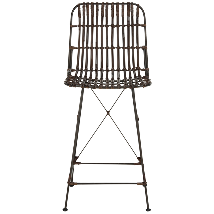 Brown & Black Minerva Wicker Counter Stool Set