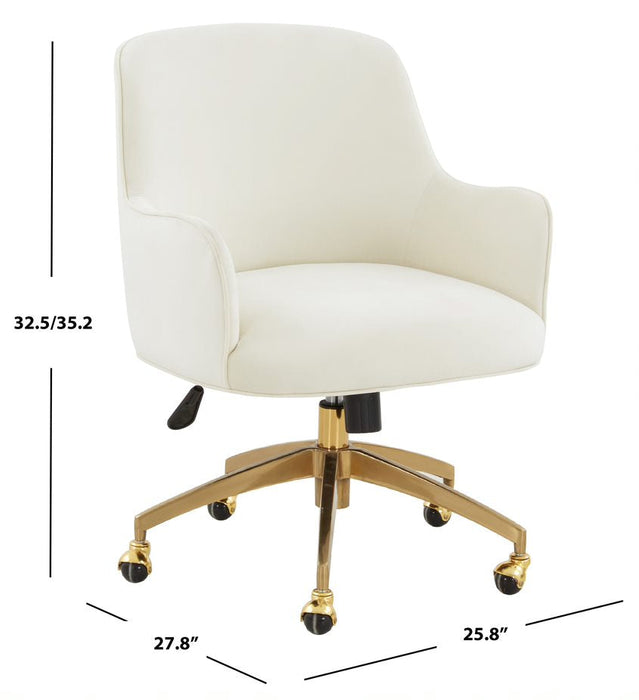 White Kierstin Adjustable Swivel Desk Chair