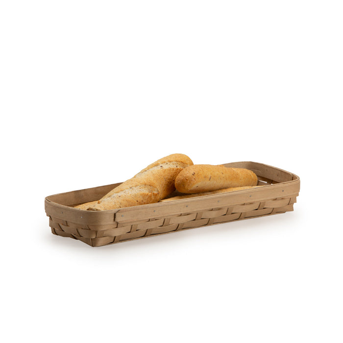 Light Brown Long Rectangle Serving Basket