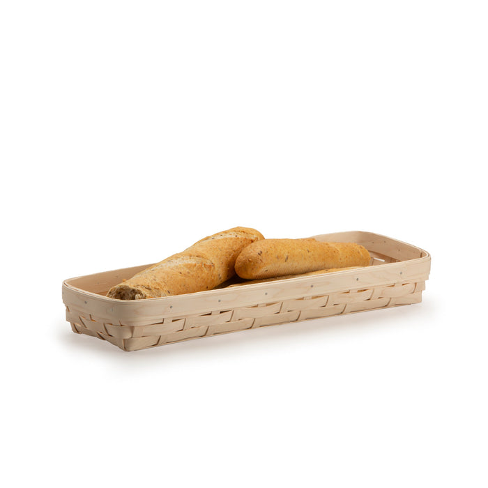 Whitewashed Long Rectangle Serving Basket
