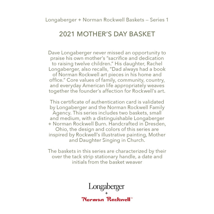 Light Brown Round Mother's Day Basket Set with Free Protector