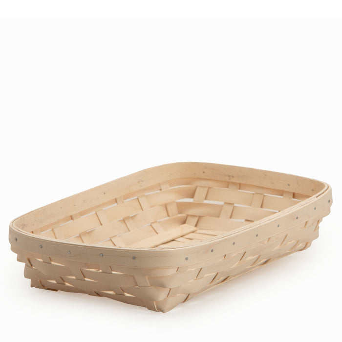 Whitewashed Rectangle Serving Basket