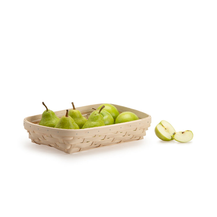 Whitewashed Rectangle Serving Basket