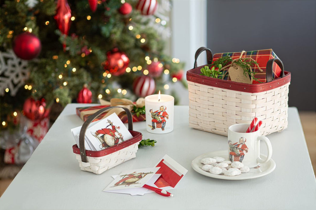 Norman Rockwell Crying Child Pulling Santa's Beard Holiday Candle