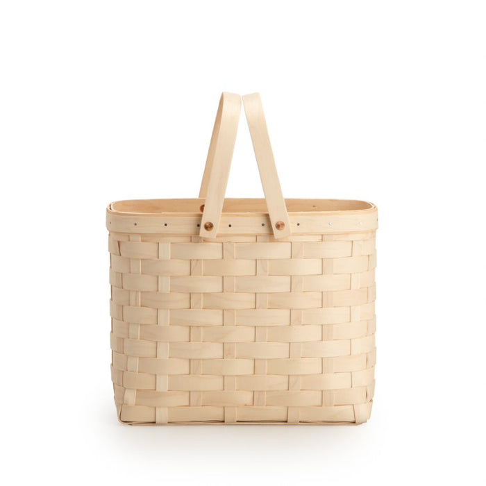 Whitewashed Wine Caddy Basket