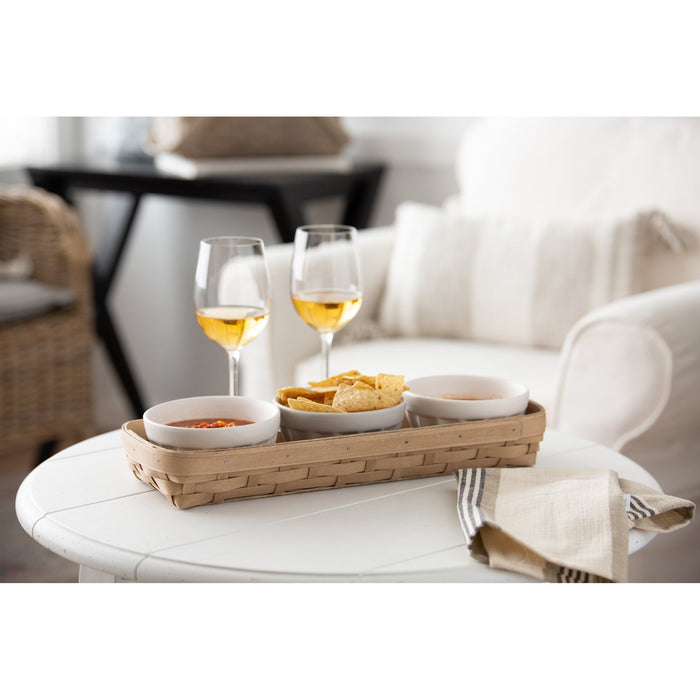 Light Brown Long Rectangle Serving Basket
