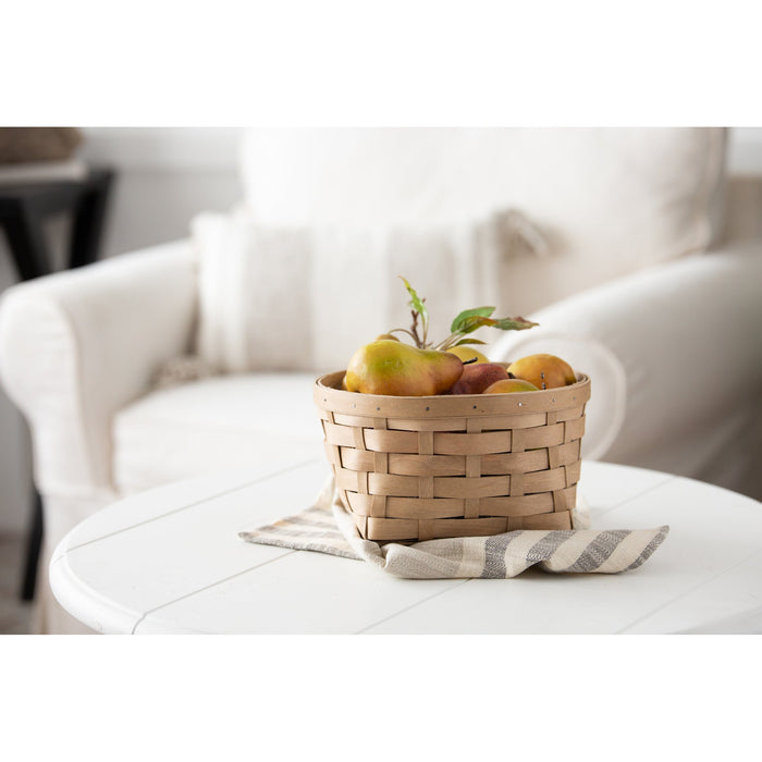Light Brown Round Serving Basket