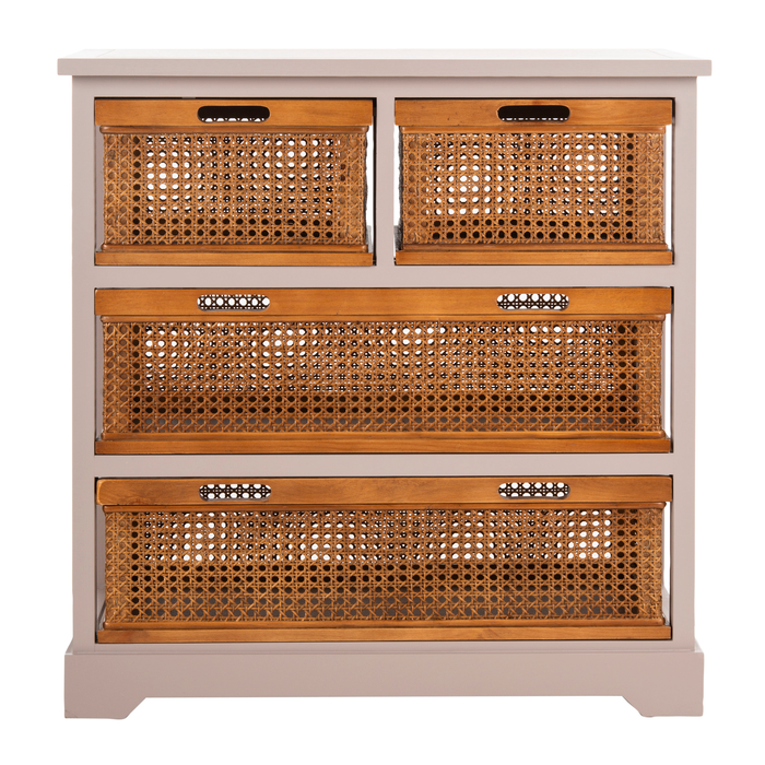 Quartz Grey Jackson Storage Unit with Cane Drawers