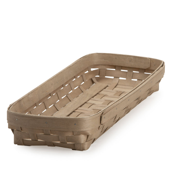 Pale Grey Long Rectangle Serving Basket