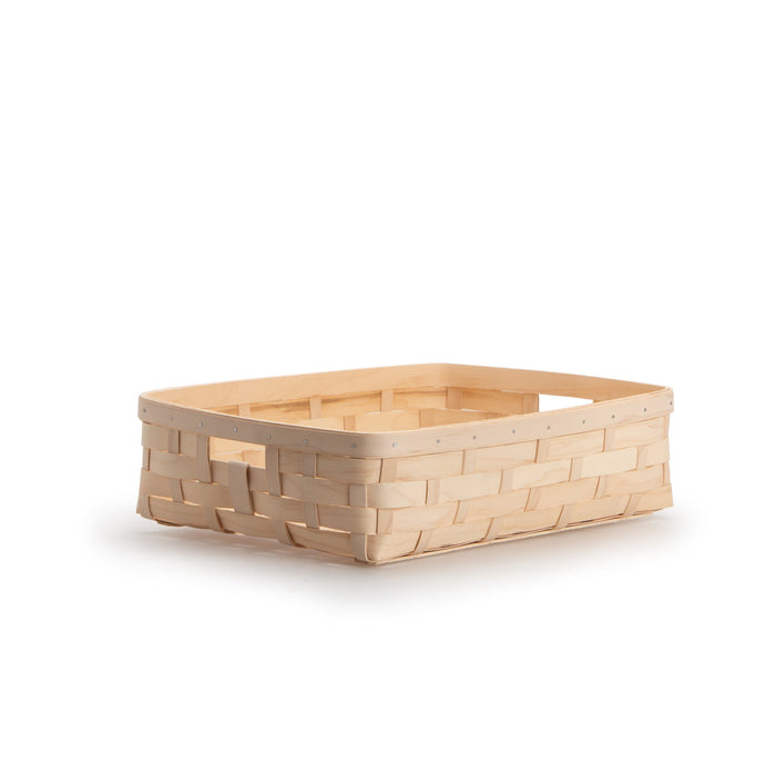 Whitewashed Short Rectangle Organizing Basket