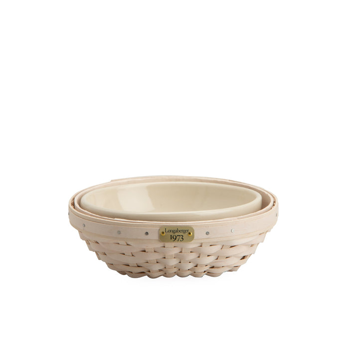 White 1973 Bowl Basket Set with Free Protector