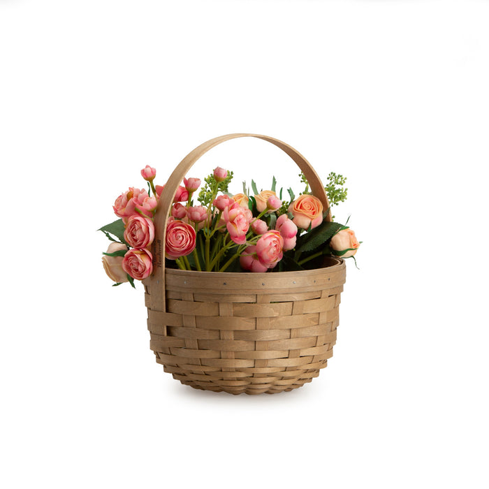 Light Brown Round Mother's Day Basket Set with Free Protector