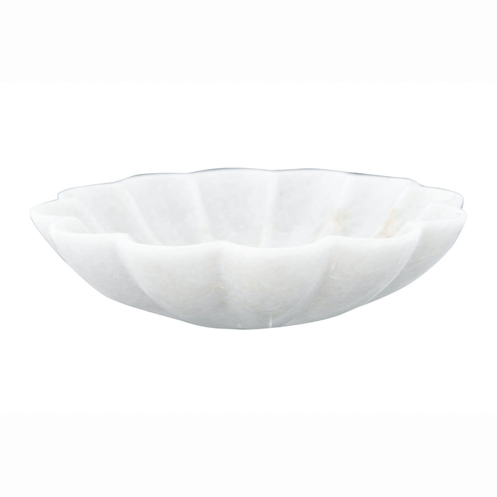 Scalloped White Marble Dish