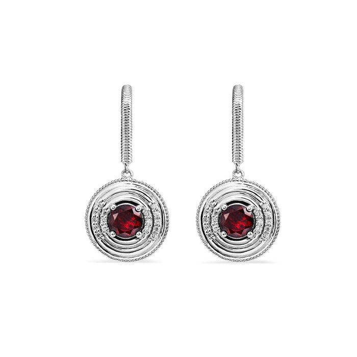 Max Drop Earring with Garnet and Diamonds