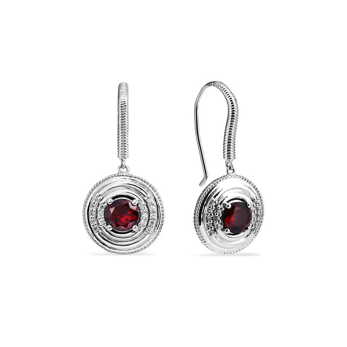 Max Drop Earring with Garnet and Diamonds