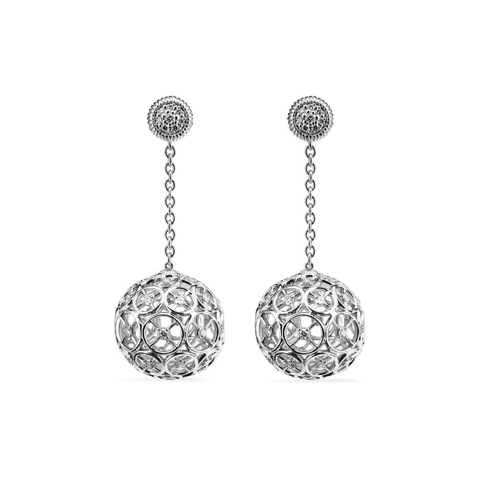Max Ball Drop Earrings with Diamonds