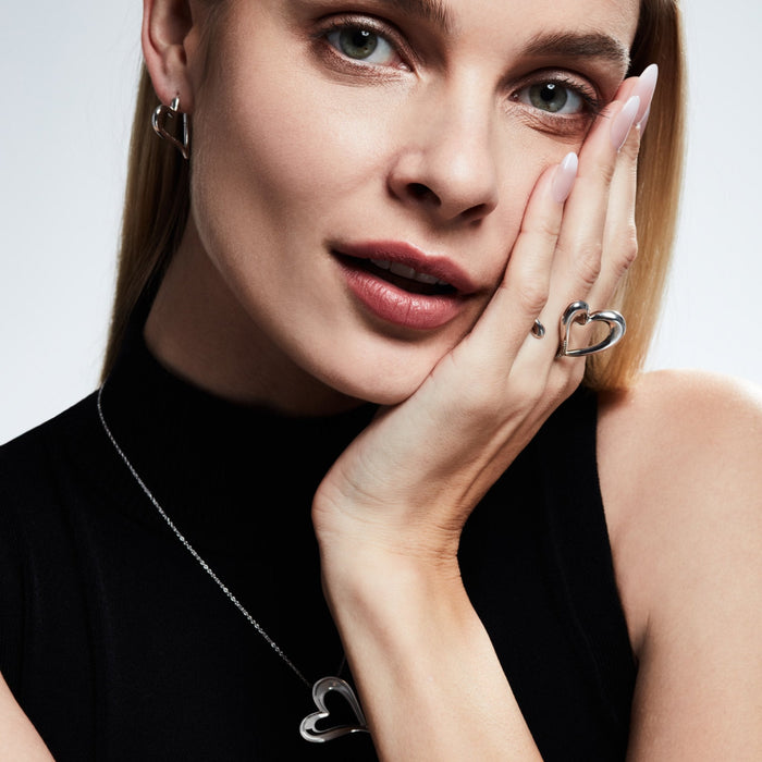 Eros Open Heart Hoop Earrings