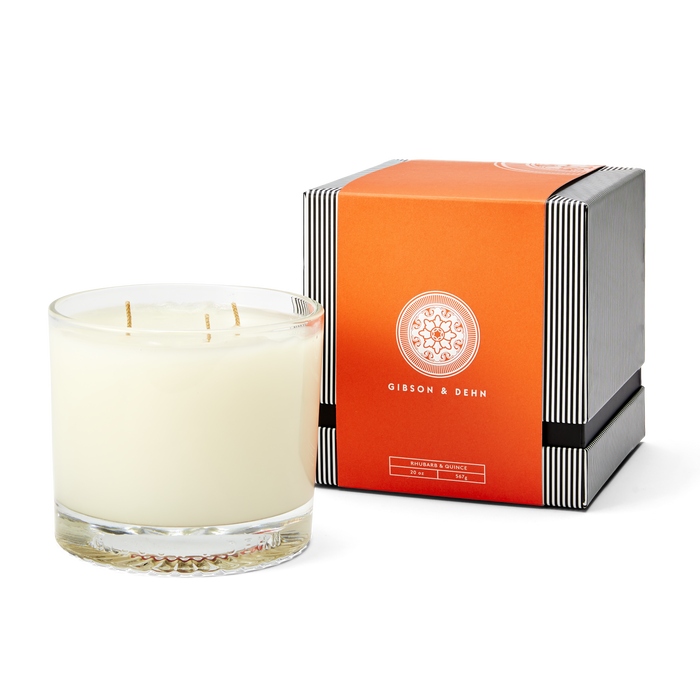 Rhubarb & Quince Three Wick Candle