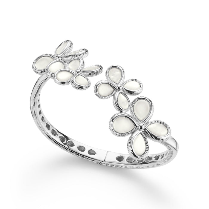 Jardin Bouquet Cuff Bracelet with Mother of Pearl