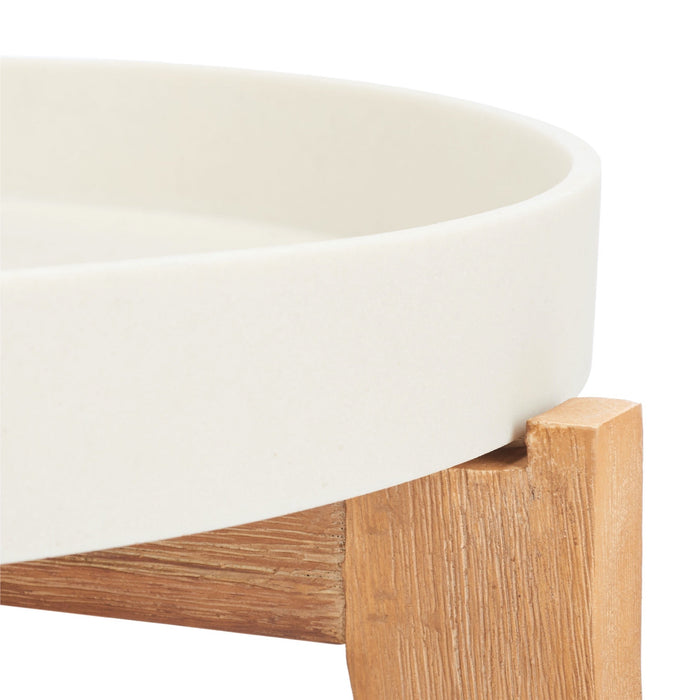 Natural And Beige Charlen Side Table