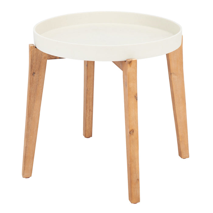 Natural And Beige Charlen Side Table