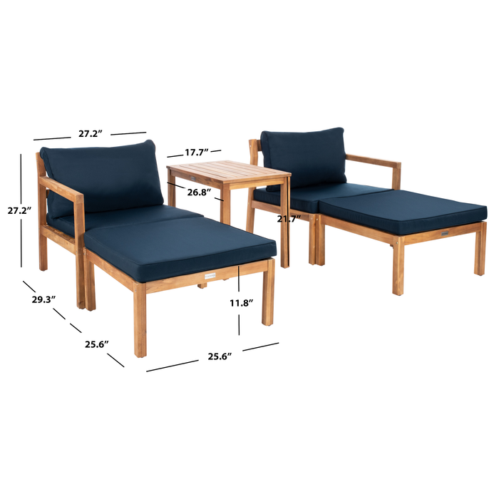 Navy & Natural Pratia Outdoor Set