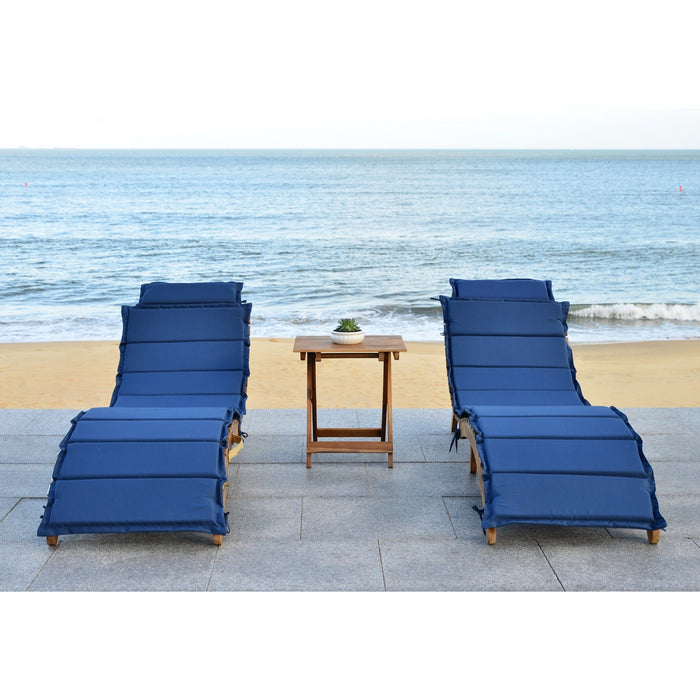 Natural Pacifica Lounge Set with Navy Cushions