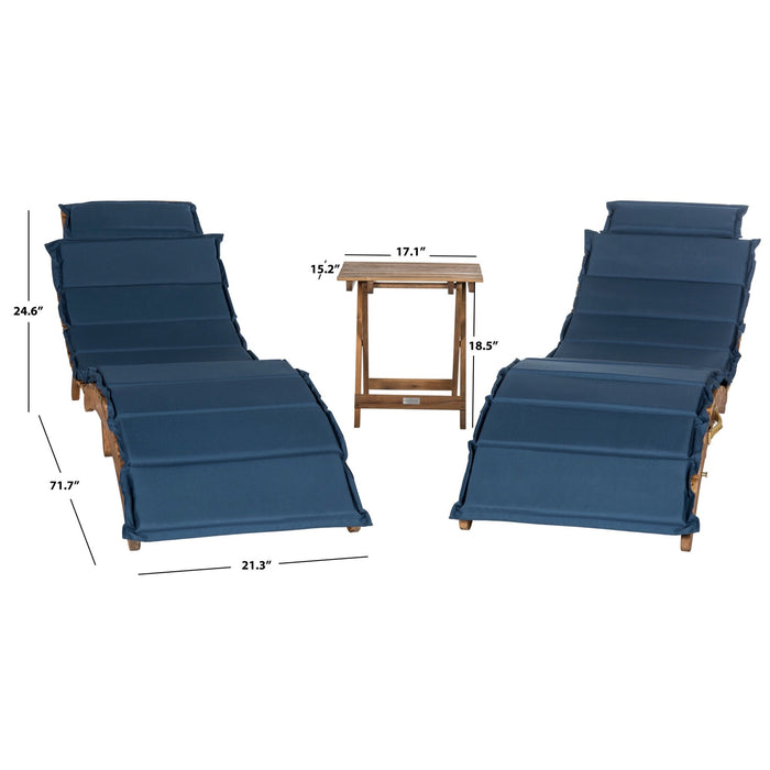 Natural Pacifica Lounge Set with Navy Cushions
