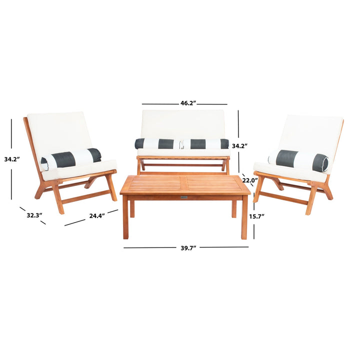 Natural & Beige Chaston Outdoor Living Set with Accent Pillows